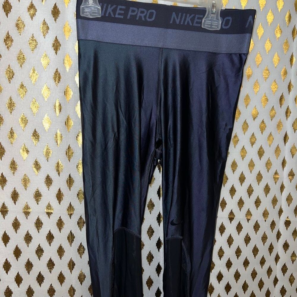 Nike pro hypercool leggings tight fit training blue gray size S